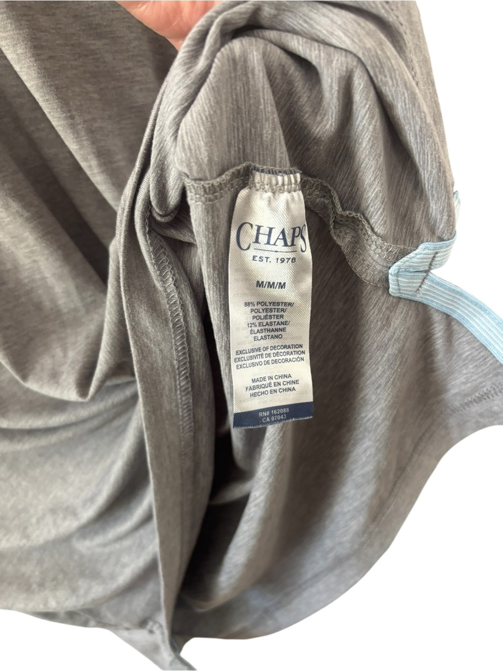 Chaps Polo Shirt Mens Size Medium Gray‎ Heather Logo Active Soft Mens Top - Picture 4 of 7
